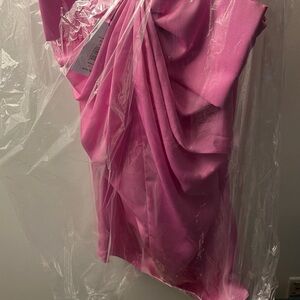 Vibrant Pink Draped Dress